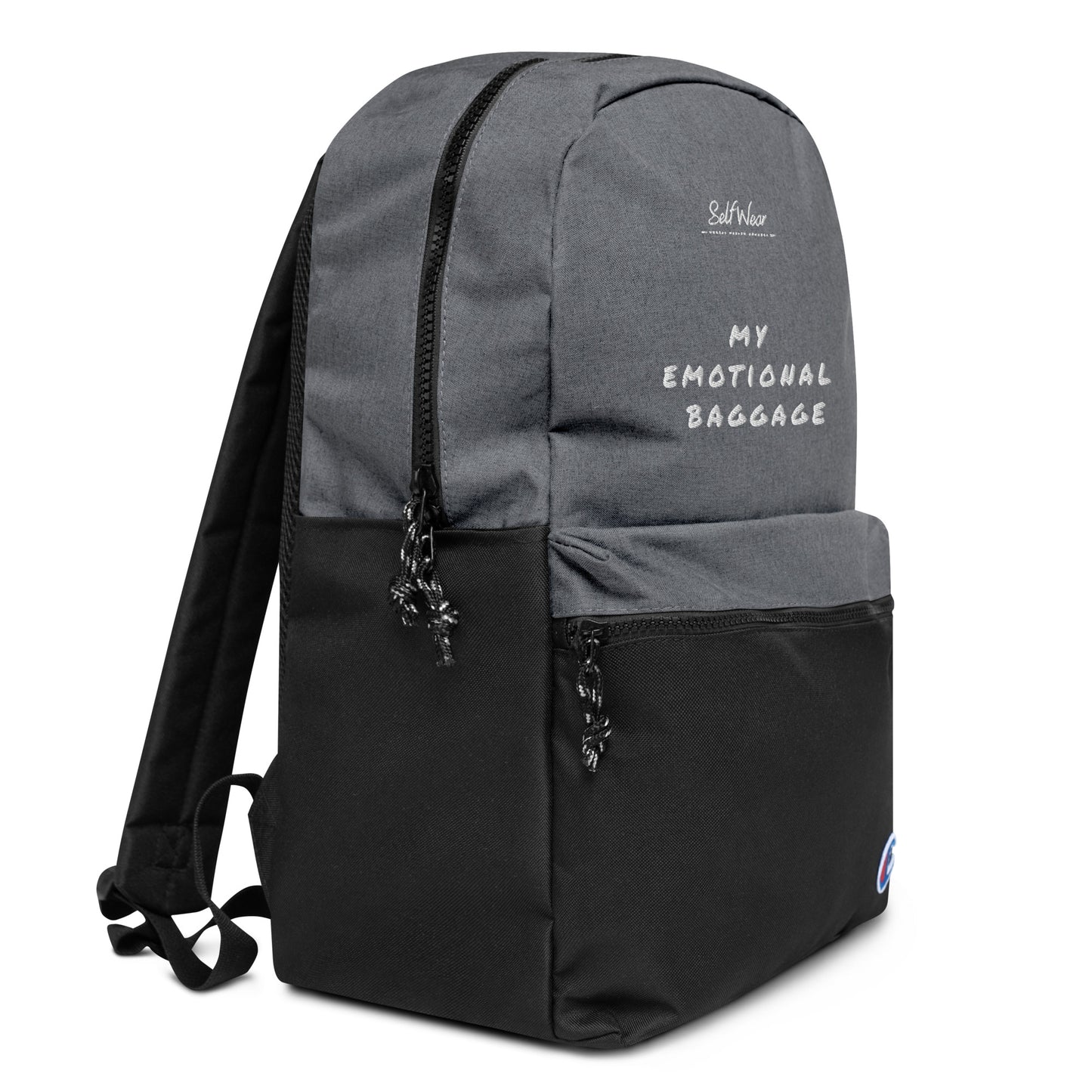 My Emotional Baggage- Embroidered Champion Backpack